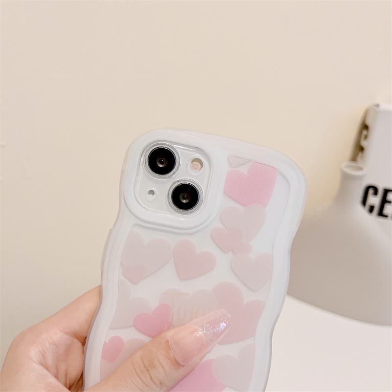 Casing Compatible For iPhone 14 13 12 11 Pro Max 8 7 Plus iPhone X Xr XS Max iPhone 8 Plus 7 Plus SE 2020 Shockproof Heart of Love Corrugated Silicone Soft Case Frame Camera Lens Protection Shockproof Phone Case