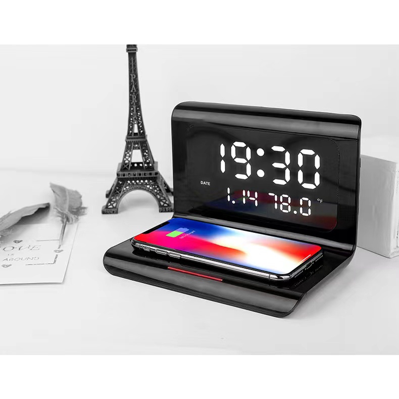 3 in 1 Wireless Charger Alarm Clock Jam Alarm