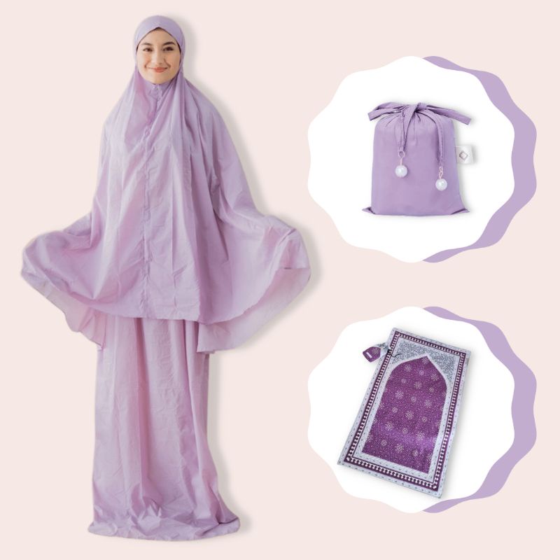 MUKENA PARASUT KOREA PREMIUM TRAVELING DEWASA MINI FULL SET SAJADAH TRAVEL MURAH by Alif