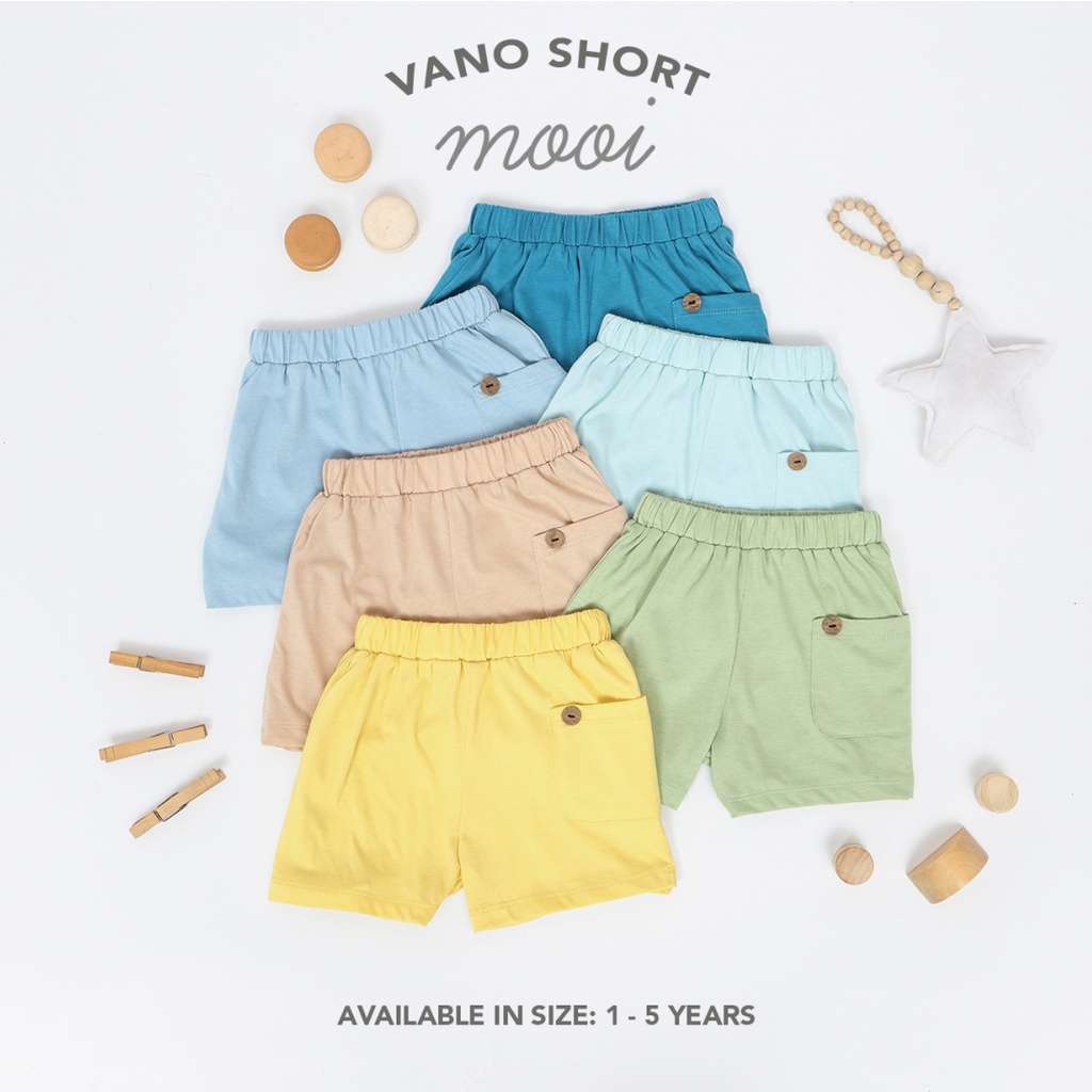 Mooi Vano Short 1-5 Tahun Celana Pendek Kantong Anak Unisex Vano Short Pocket Pants CBKS