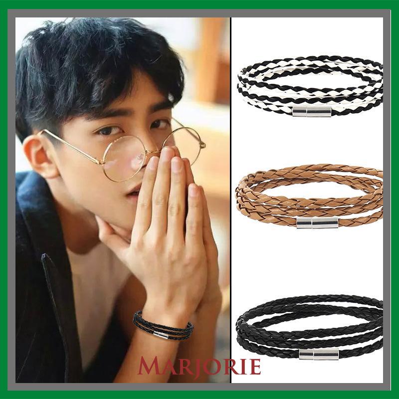 Gelang Korea Multi-layer Jalinan Twist Bracelet Tali Kulit Gelang S-MJD