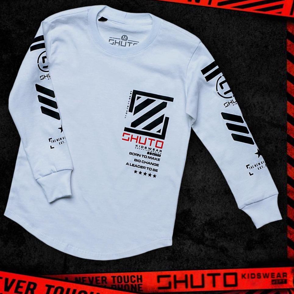 Stok Terbaru Baju Kaos Anak L Laki Lengan Panjang 1-12 Tahun Warna Putih/Baju Anak Laki Laki/Kaos An
