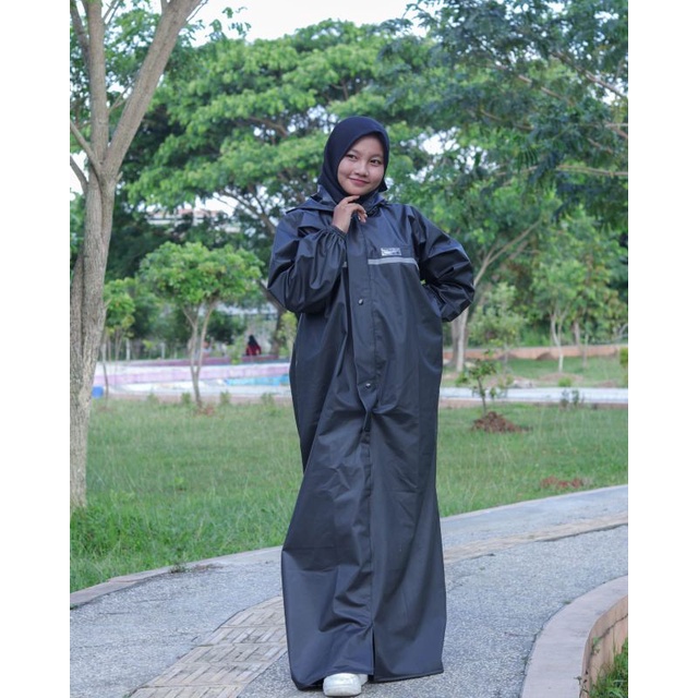 jas hujan GAMIS SYAR'I Wanita Muslimah Bahan Tebal dan Awet