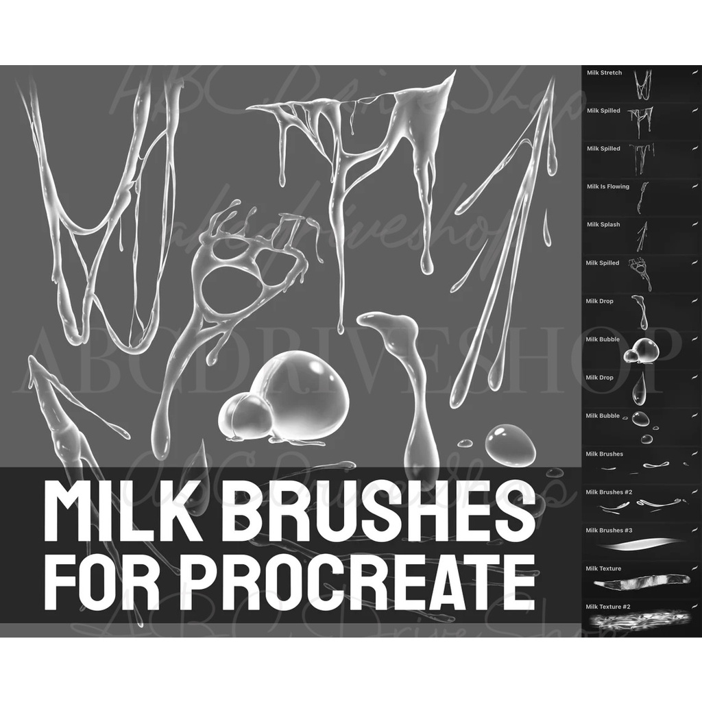 Procreate Brush - Milk Brushes for Procreate Vol. 1 &amp; 2