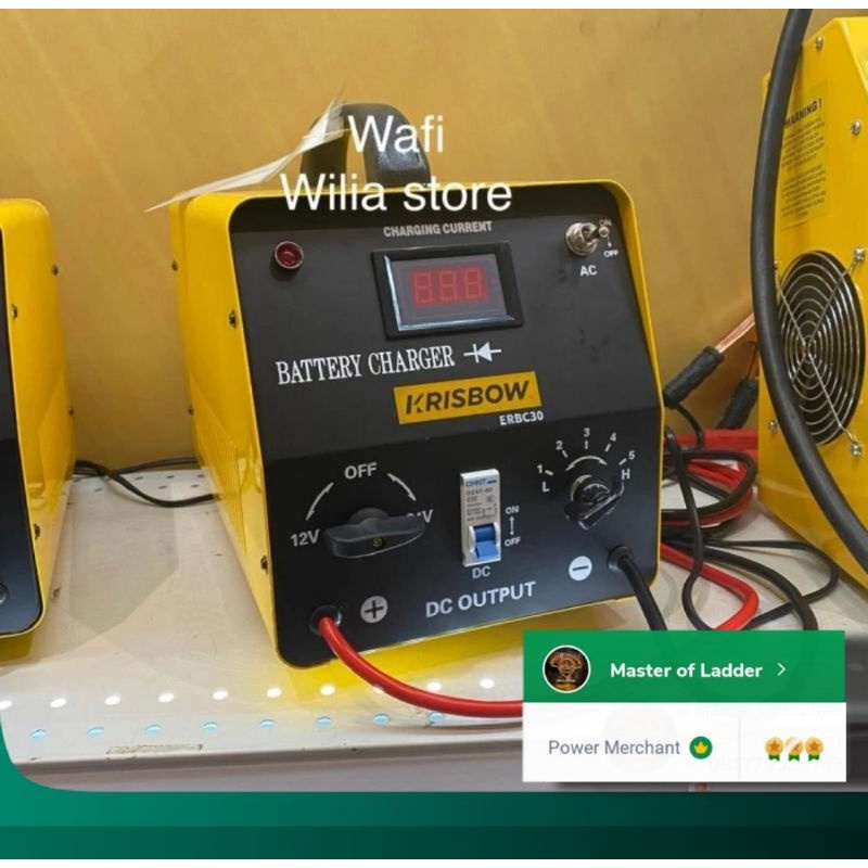 Krisbow Charger Accu Aki Otomatis Mobil Motor 30a 12v/24v Erbc30