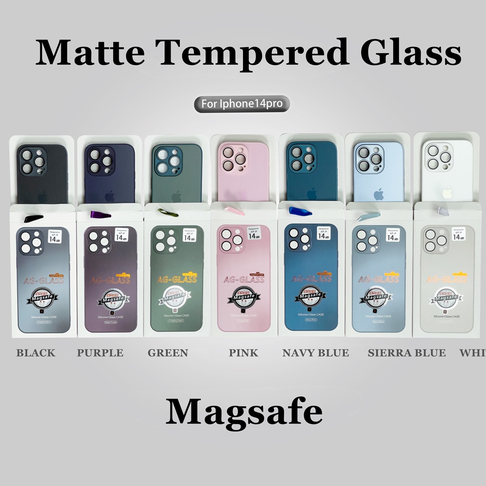 Ag Case Tempered Glass Magnetik Matte Motif Magsafe Untuk iPhone 11 Pro MAX 12 Pro MAX