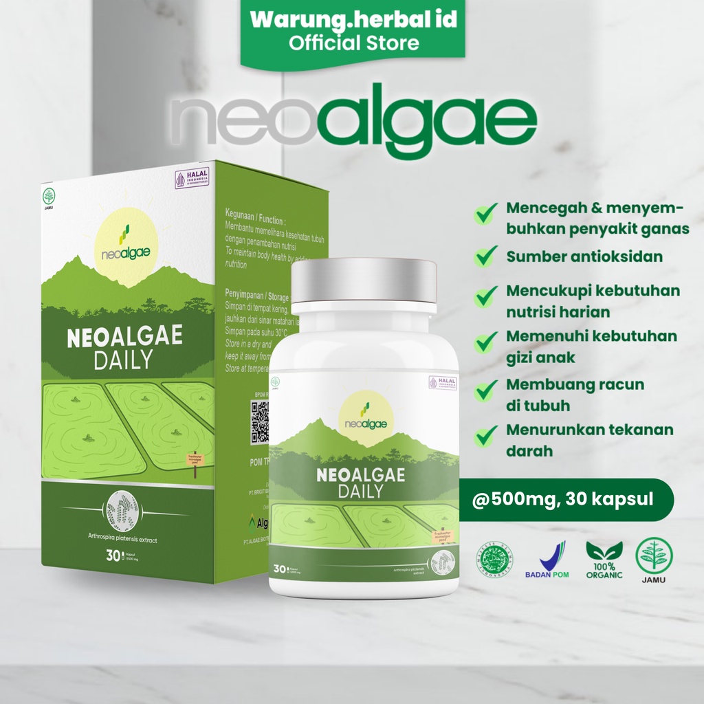 Jual Neoalgae Spirulina Isi 30 Kapsul Suplemen Nutrisi Organik