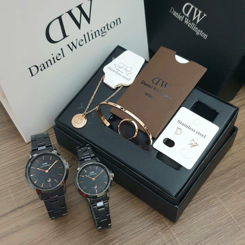 Viral Jam Tangan DW Pria dan Wanita Daniel Wellington Free Kalung Gelang Paper Bag Terlaris