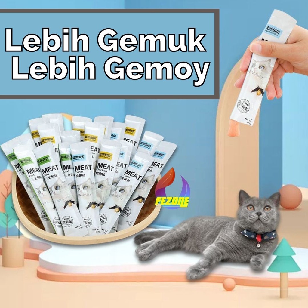 MEAT Cat Treats 15gr Makanan Snack Cemilan Kucing Liquid Creamy Treat untuk Anak Kitten Dewasa Grain Free Super Lezat Basah