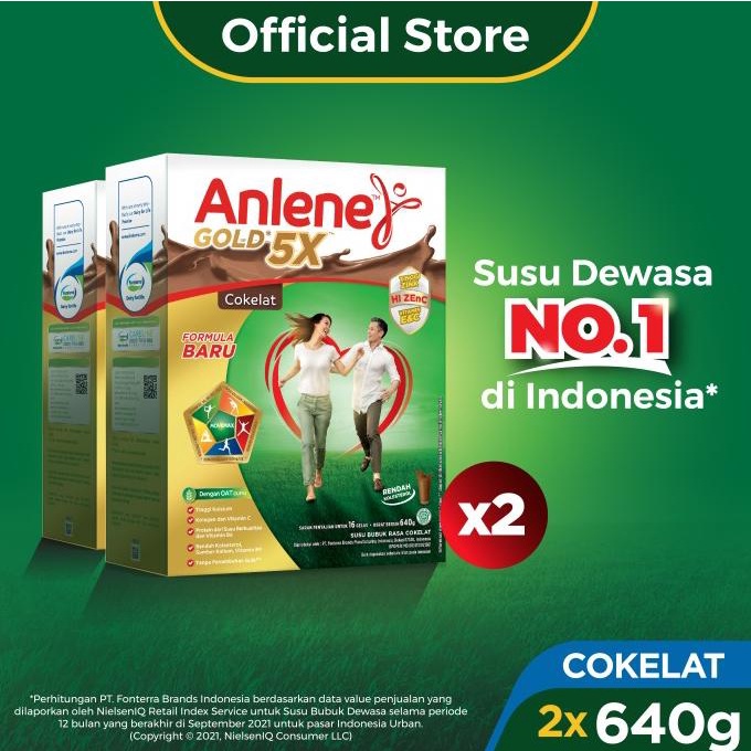

[ COD ] Anlene Gold 5X Susu Bubuk Cokelat 2 x 640g-Tulang, Sendi & Otot