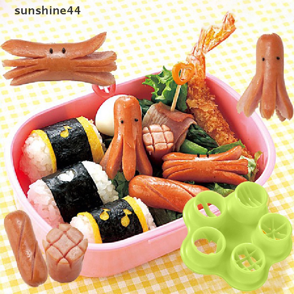 Sunshine 5 In 1 Cetakan Pemotong Sosis / Hot Dog / Hamburger DIY