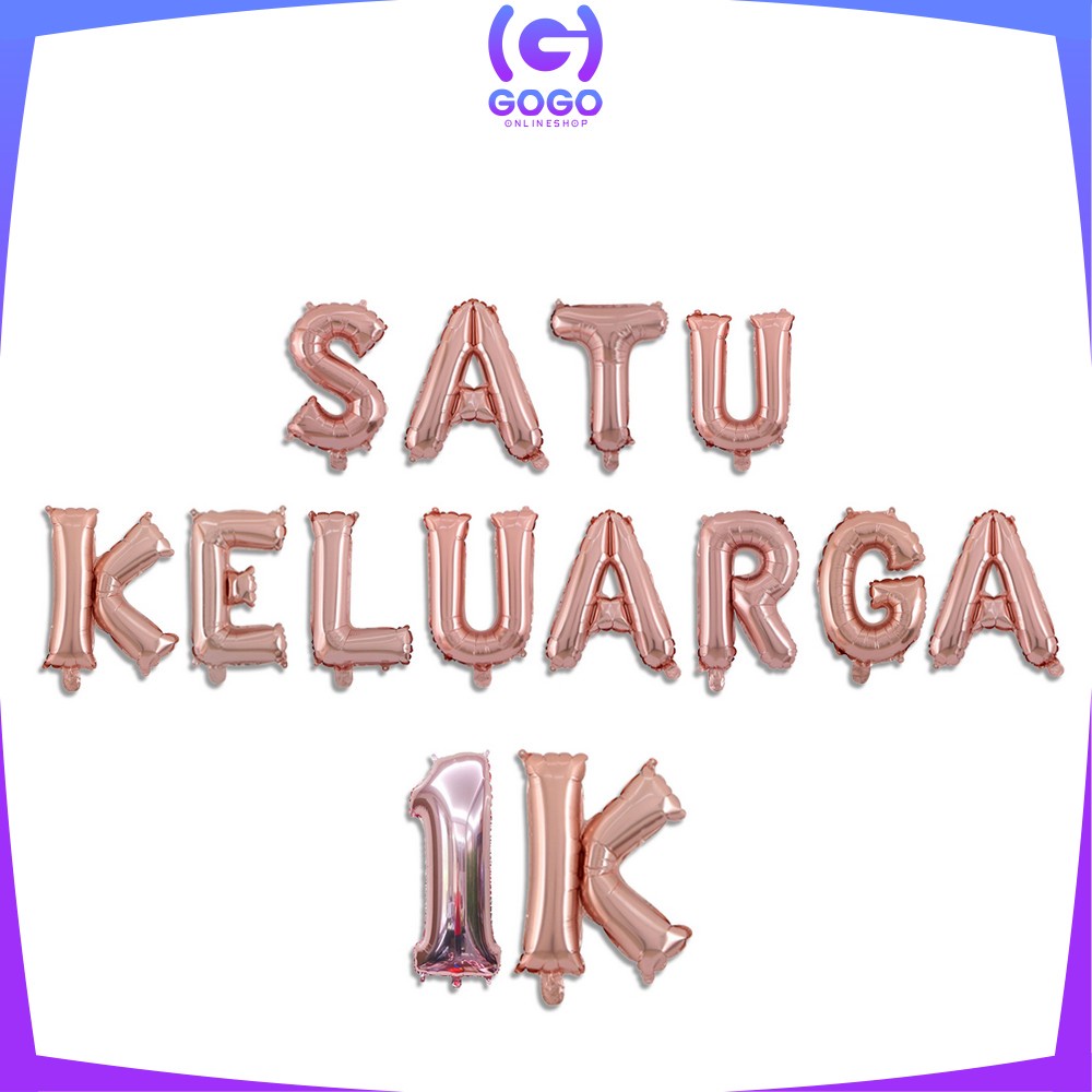 GOGO-C390 Balon Foil Huruf Rosegold A-Z Balon Foil Angka 0-9 / Ballon Foil Abjad Alphabet Angka Polos / Baloon Huruf Dan Angka Perlengkapan Ulang Tahun