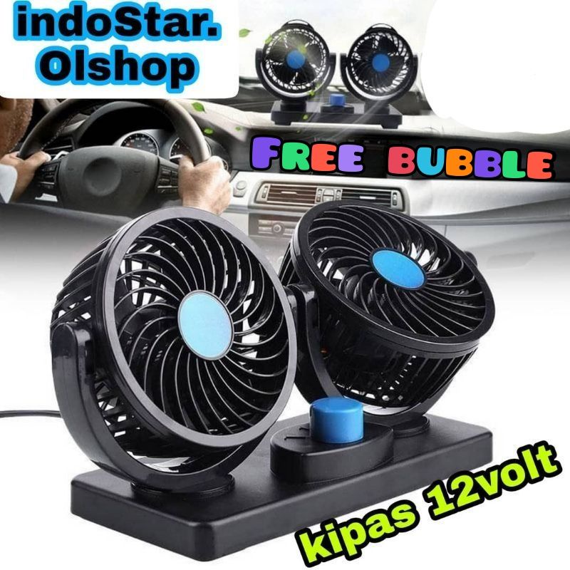 Kipas Angin Mobil 360 Degress Double Headed Fan 12VOLT⭐ IndoStar ⭐