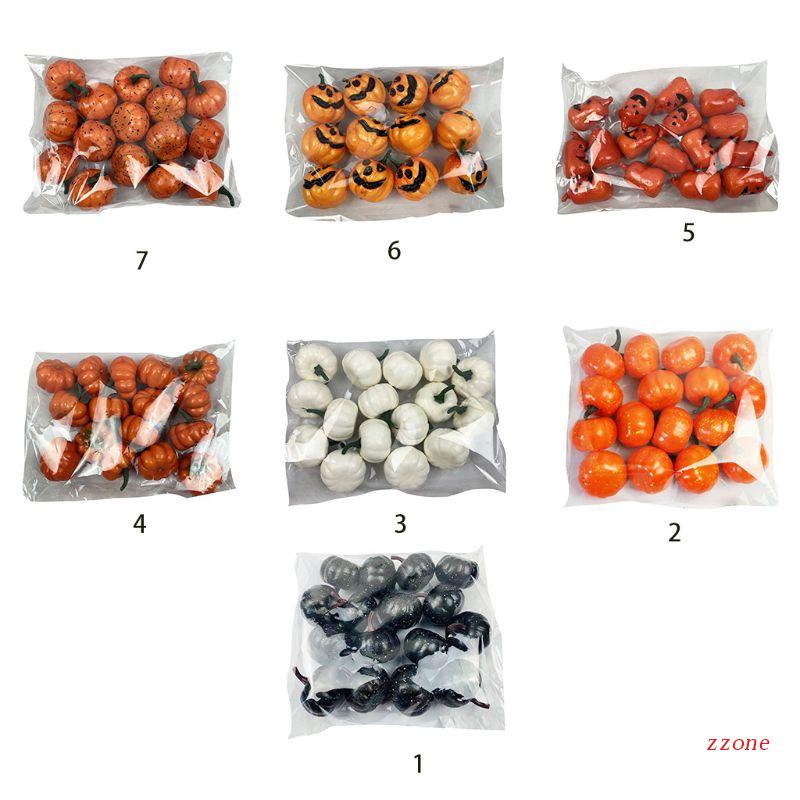 16pcs / Pak Labu Mini Buatan Bahan Busa Untuk Dekorasi Halloween