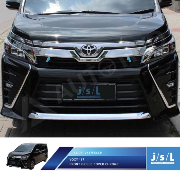 JSL Grill Depan Voxy Front Grille Cover Chrome Murah