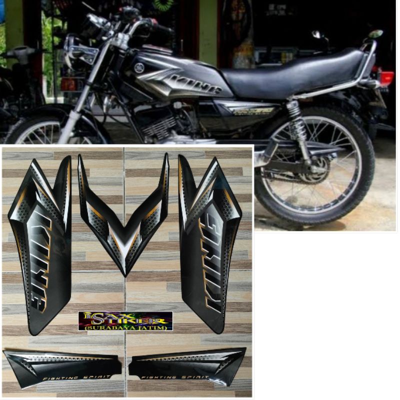 striping original Yamaha RX KING hitam gold tahun 2008