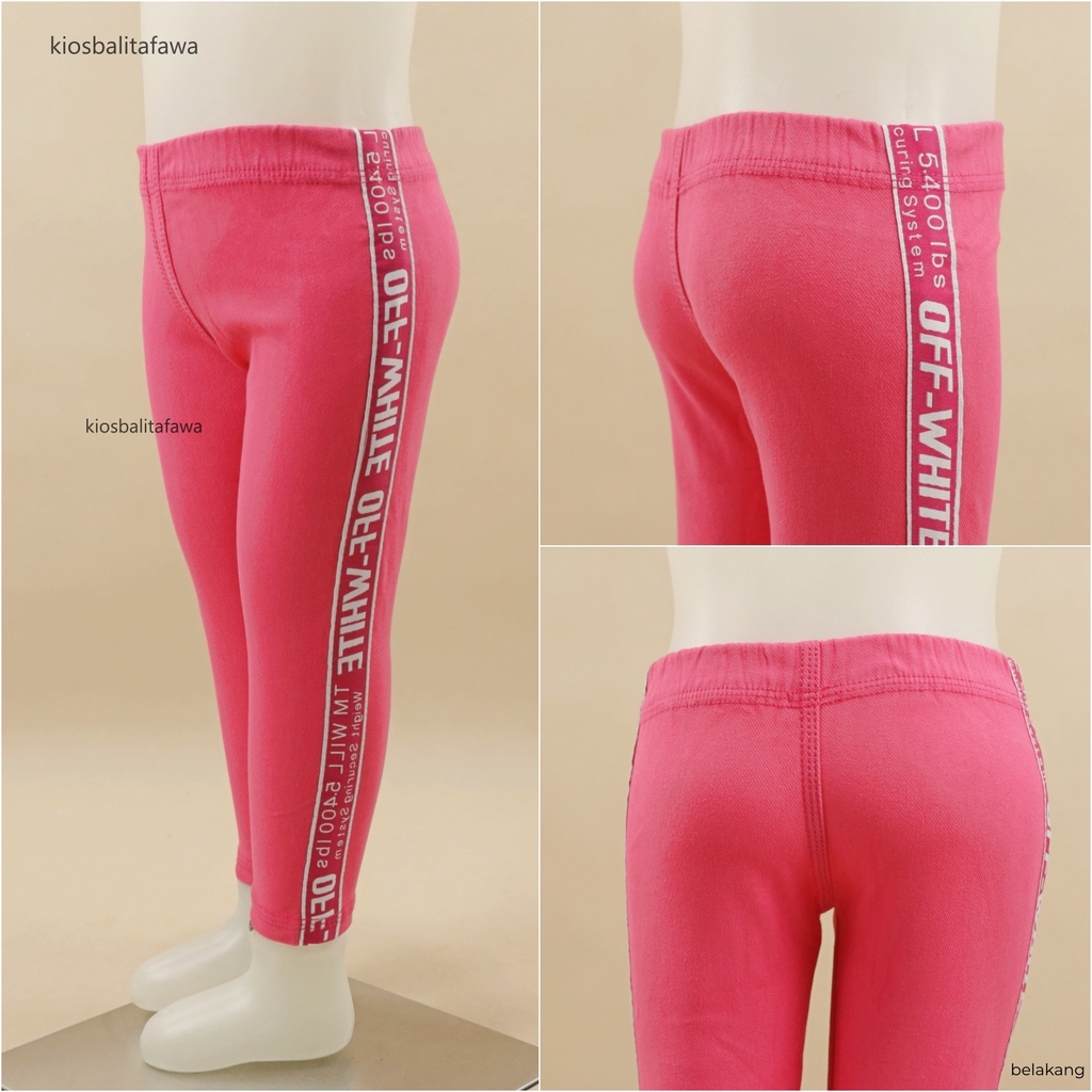 Jegging LIST Uk. 3-4 Tahun / Legging Jeans Stripe Anak Celana Panjang Polos Leging Denim Import