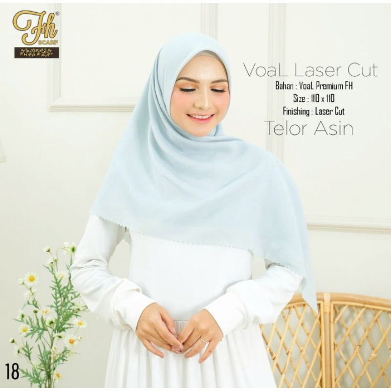 Jilbab segi empat Voal PREMIUM/laser cut Jilbab