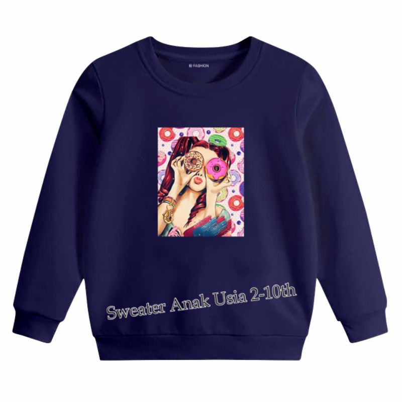 ((IB))SWEATER ANAK PEREMPUAN/CEWEK DONAT DIGITAL SABLON