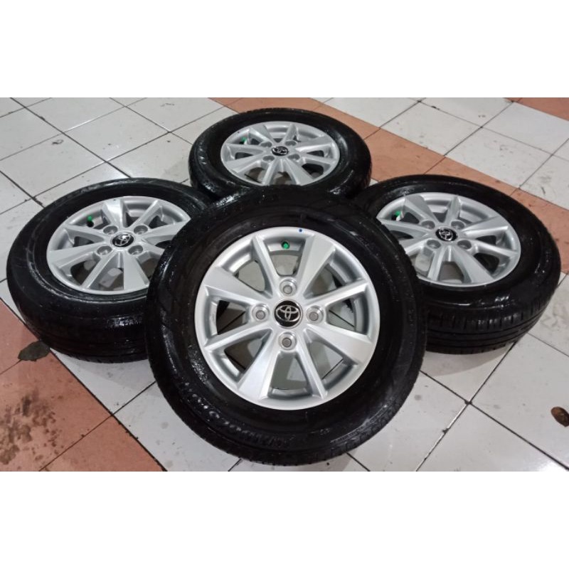 Velg Mobil Bekas Original Toyota Avanza Ring 14x5 Pcd 4x114,3 + Ban BS 185 70 r14 Buat Xenia Carry L