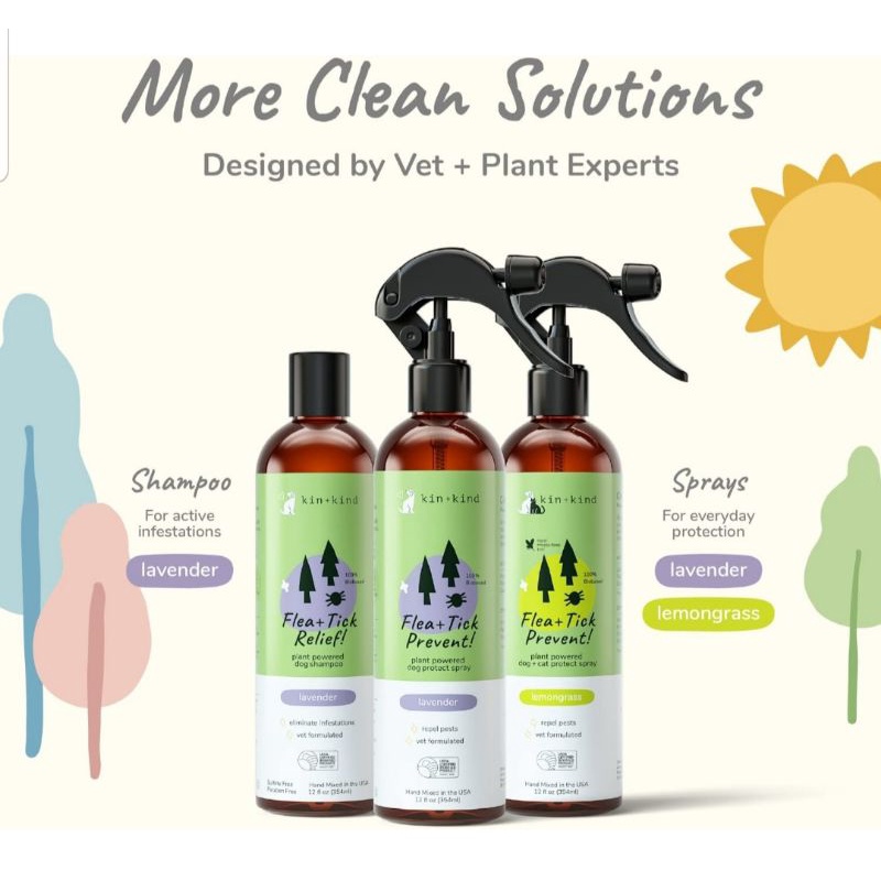Spray Anti Kutu Anjing Kucing Kin+Kind FLEA &amp; TICK SPRAY Natural Organic