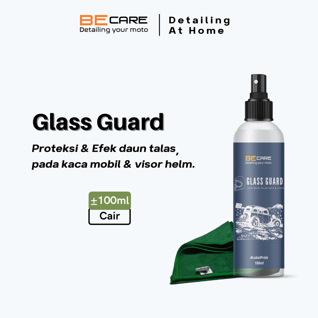 GLASS GUARD - BeCare Detailing - Glass Coating - Anti Jamur Kaca - Pelapis Kaca Anti Air - Kaca Efek Daun Talas - Perawatan Kaca Hydrophobic - Obat Jamur Kaca - Pembersih Jamur Kaca - Glass Fussion - Glass Shield - Rain X - GLASS CLEANER RAIN DROP