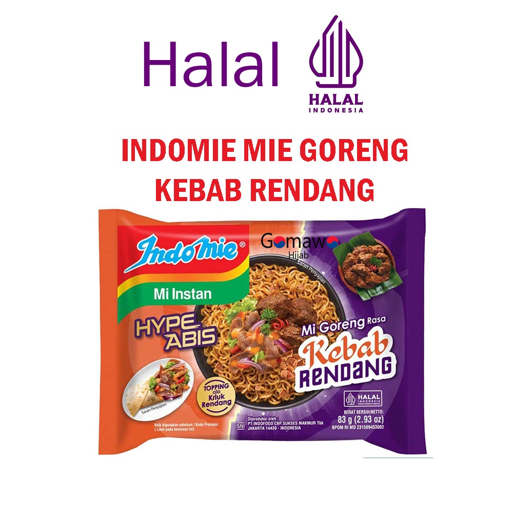 

INDOMIE MIE GORENG RASA KEBAB RENDANG HALAL