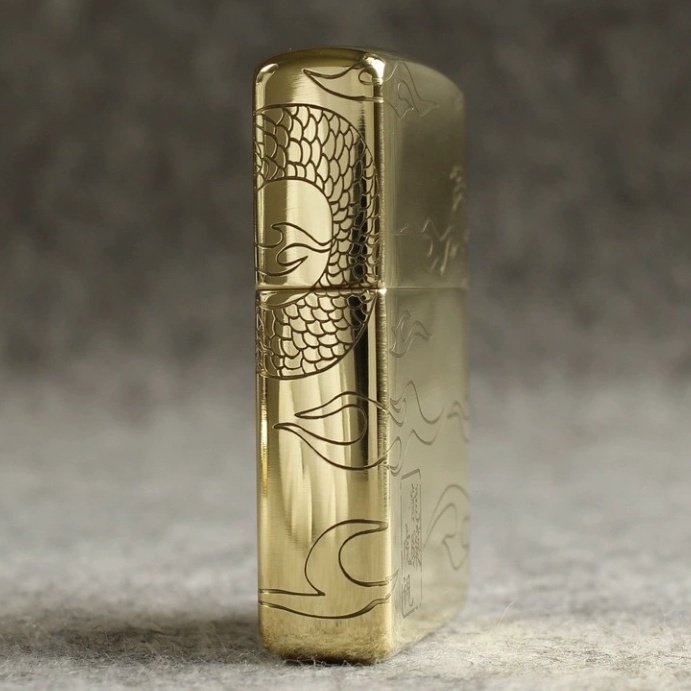 Korek Api Zippo Gold Grafir Naga / Dragon 3962-11 High Premium