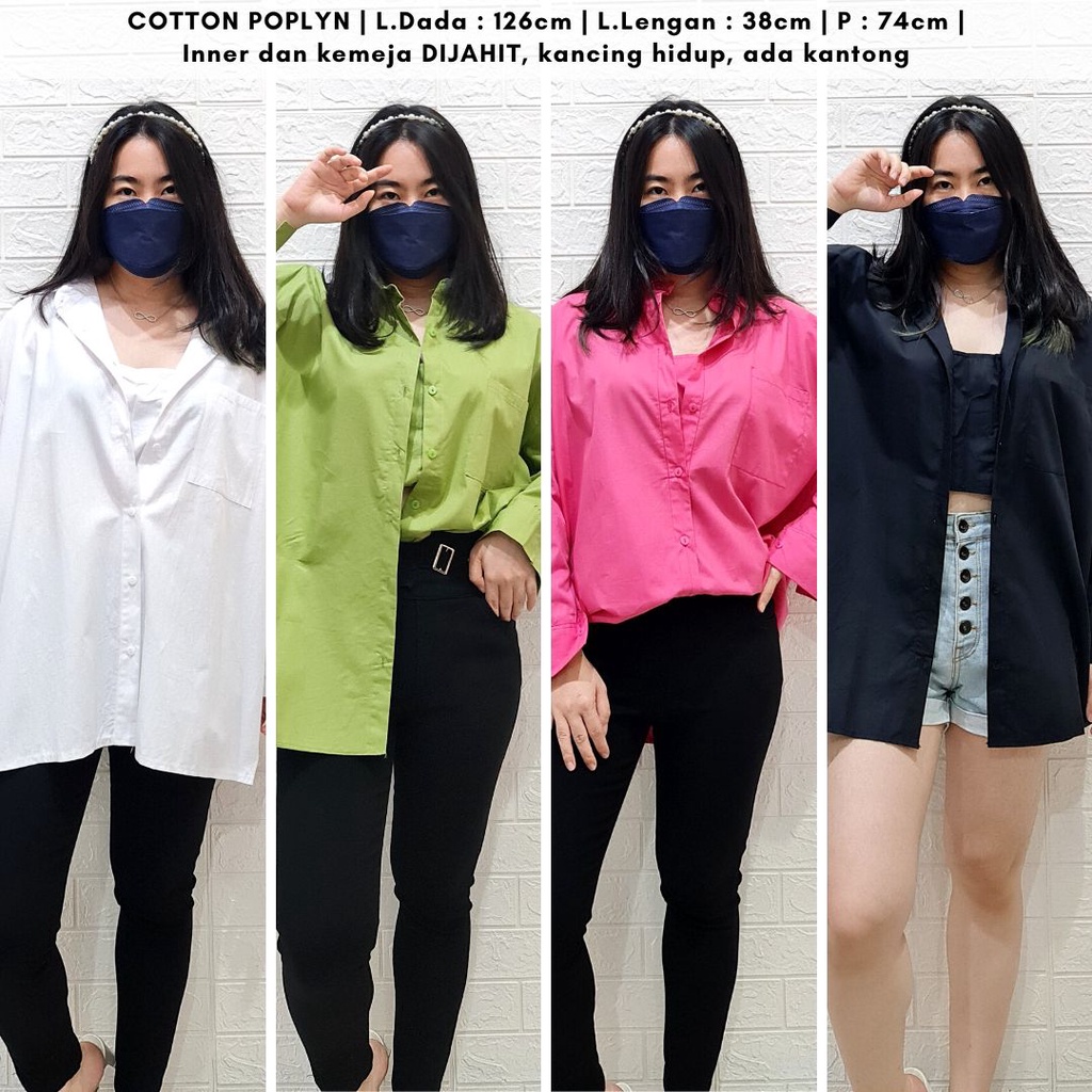 4588 lynpop button pocket long sleeves oversize shirt