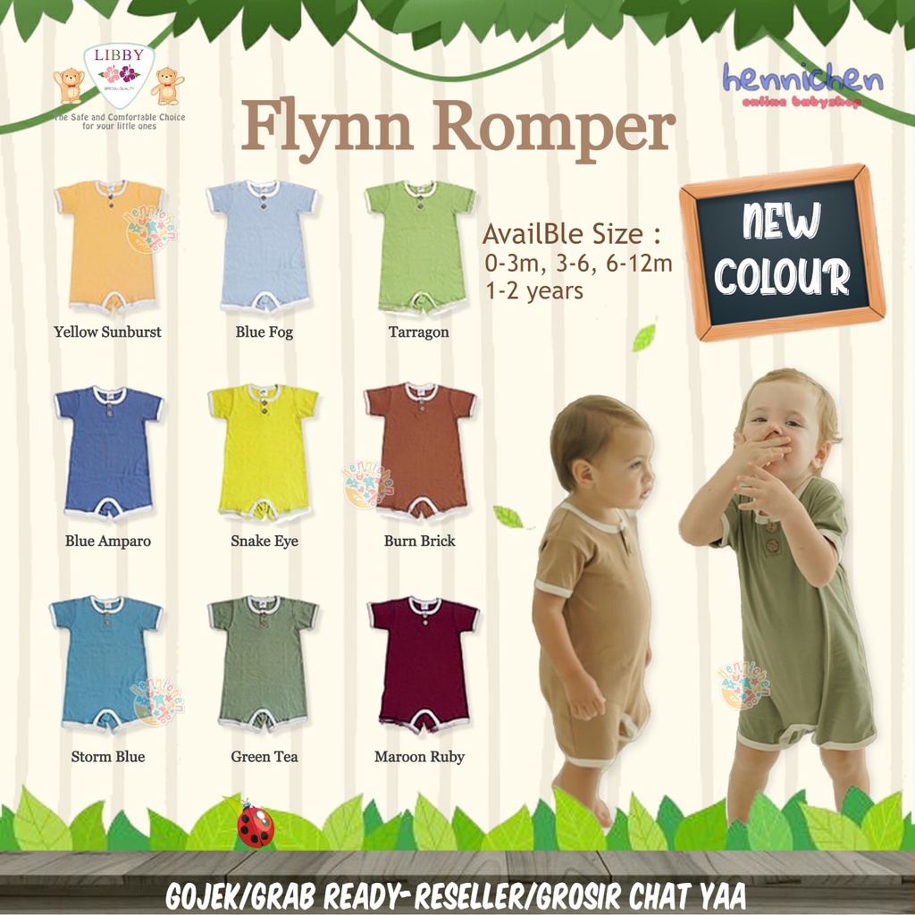 Libby 0-2 Tahun Romper Earth color Series Flynn Romper Anak Bayi Premium Quality SNI Part 2