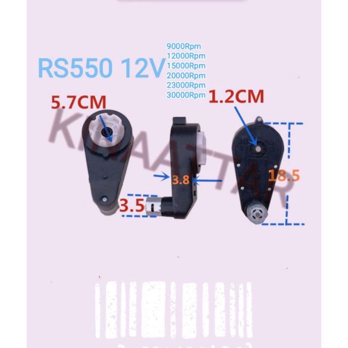 Dinamo Gearbox besar tipe 550 Mobil mainan aki