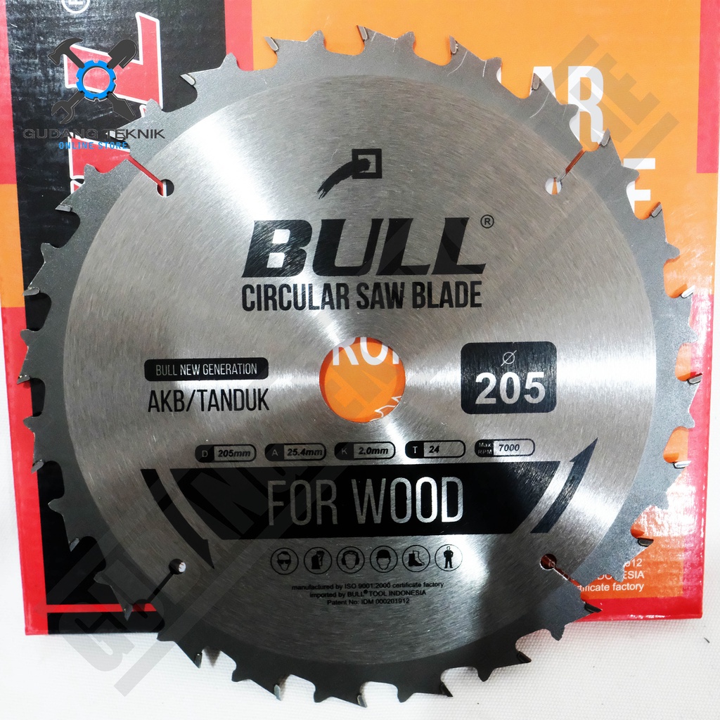 Mata Pisau Kayu Circular Saw TANDUK BULL 8&quot; 205mm 24T 40T / Mata Gergaji Circle 8 Inch 205x24T 40T - Circular Saw Blade