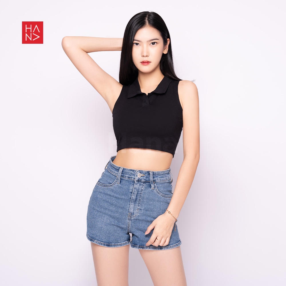 Hana Fashion - Inggrid Crop Top Kaos Pendek Blouse Wanita  - CT120
