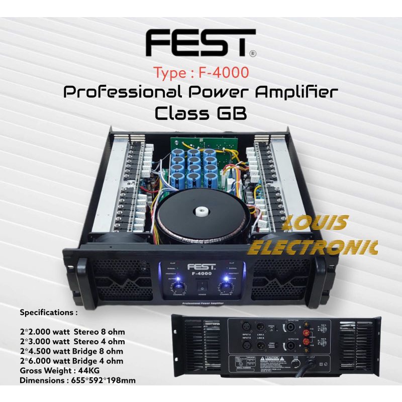 Power Amplifier FEST F4000 F-4000 F 4000 Class GB ORIGINAL