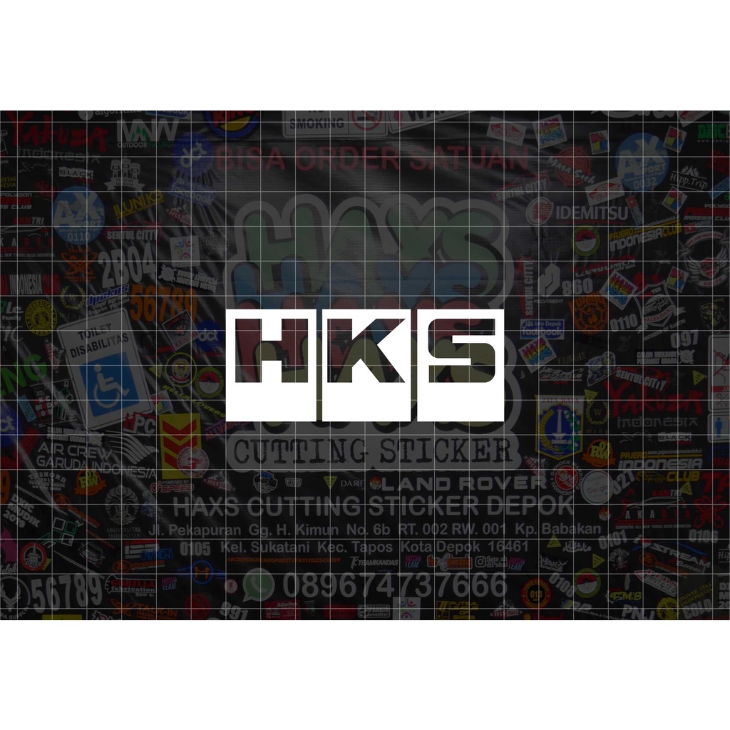 Cutting Sticker HKS Ukuran 5x2 Cm Untuk Motor Mobil