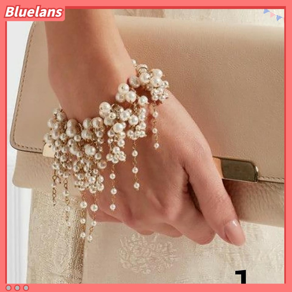 Bluelans Fashion Faux Pearl Tassel Bracelet Women Party Cocktail Jewelry Charm Gift