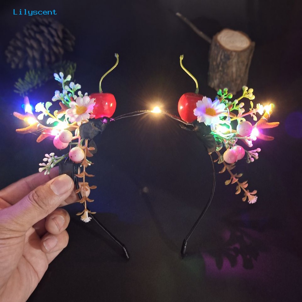 Bando Desain Tanduk Rusa Dengan Lampu Flash Luminous Untuk Natal