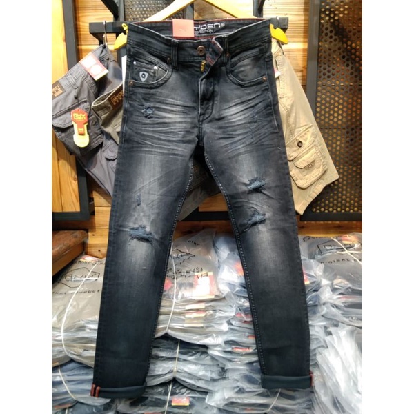 celana sobek Axyden//jeans cowok distro brand Indonesia