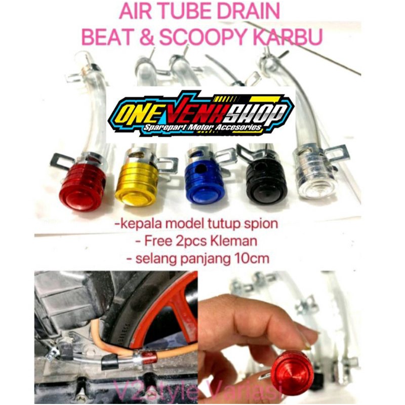 AIR TUBE DRAIN BEAT KARBU SCOOPY CARBU OLD PANJANG 10CM SELANG PEMBUANGAN AIR DI FILTER UDARA