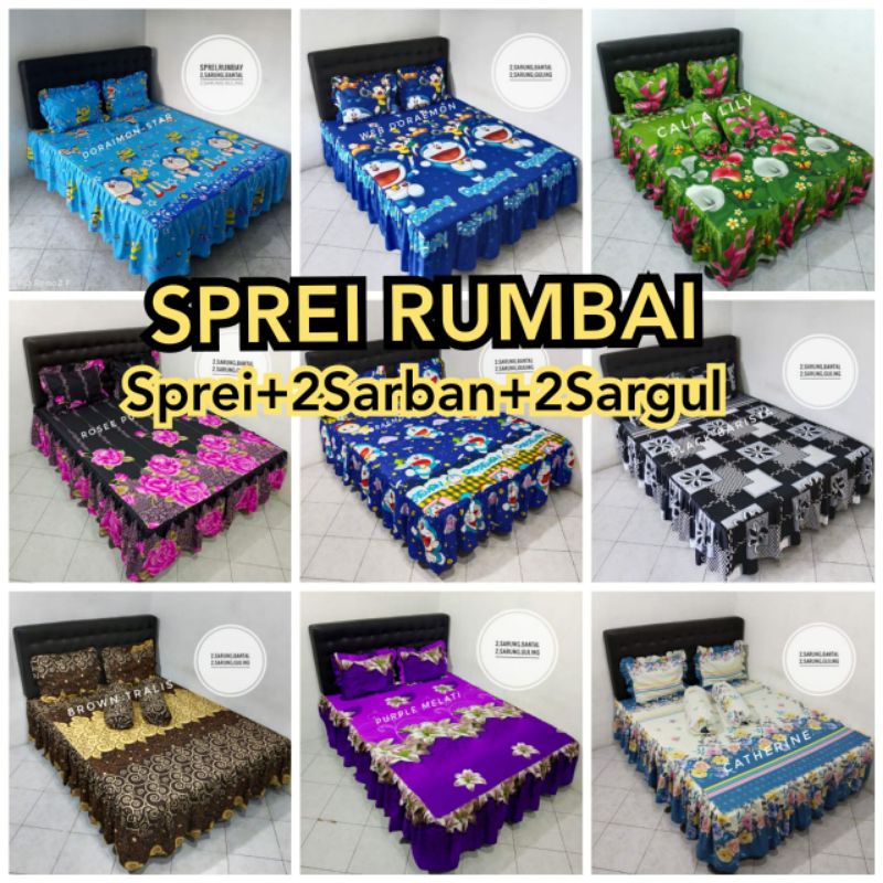 Sprei Rumbai 160x200 180x200 Homemade Karakter Sarung Bantal Murah
