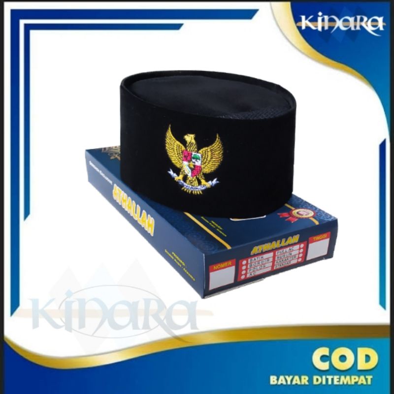 Peci hitam logo garuda