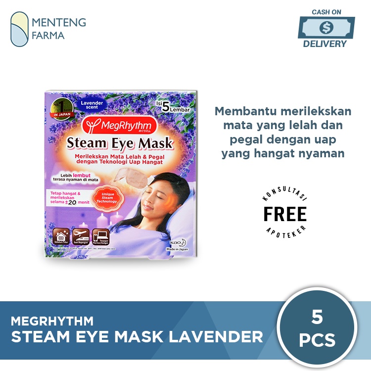 MegRhythm Steam Eye Mask Lavender Scent 5 Pcs - Masker Mata Dengan Uap Hangat