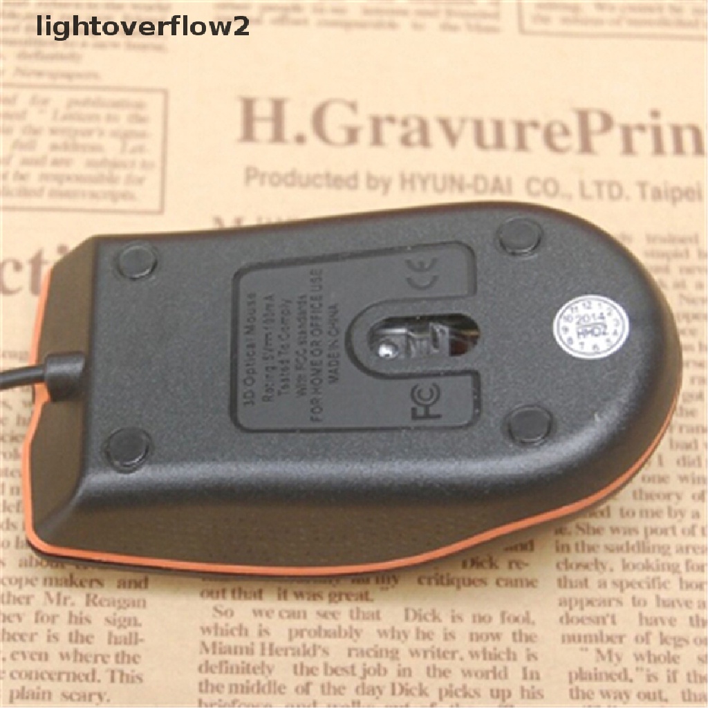(lightoverflow2) M20 Mouse Optikal Kabel USB 2.0 Permukaan Frosted Untuk Komputer PC (ID)