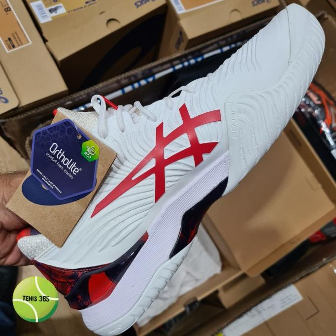 [ COD ] Sepatu Tenis Asics Court FF 2 Novak White / Red