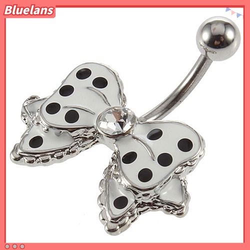 Cincin Tindik Pusar Desain Pita Motif Polkadot Untuk Wanita