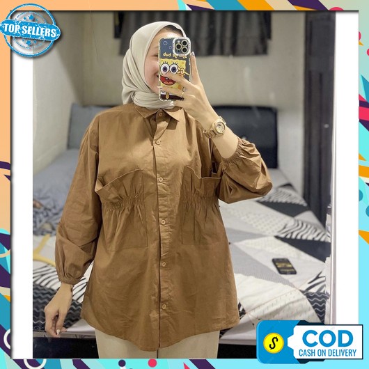 Kemeja Wanita Blouse Kerja Terbaru 2022 2023 Oversize Ootd Cewek Remaja Perempuan Kameja Kekinian Ba