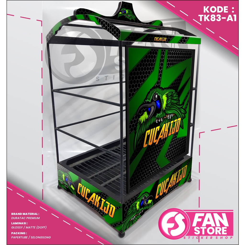 Stiker Decal Kandang Kotak Cucak Ijo - Decal Sangkar Kotak EBOD JAYA Sangkar ORIQ Sangkar BNR