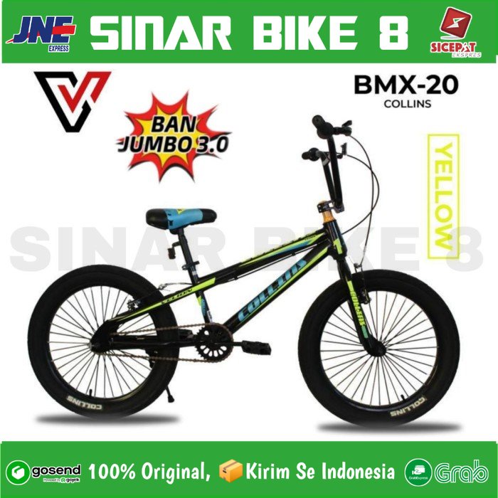 Sepeda Anak Laki Ukuran 20 Inch BMX VELION COLLINS Ban Jumbo 3.0