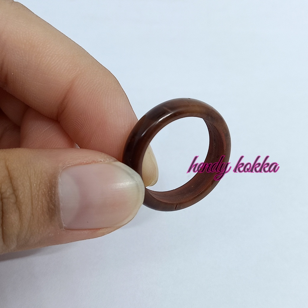 cincin kokka kaukah kaokah bulat polos coklat