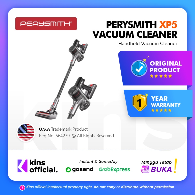 PerySmith XP5 Cordless Vacuum Cleaner Handheld Penyedot Debu 20000PA